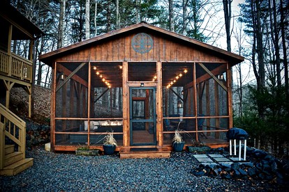 Tiny Luxury Getaway: Cabin in Todd, North Carolina with Hot Tub, Scenic Views, and Lounge Perfection - glamping.directory