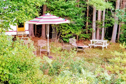 Private Riverfront Safari tent for a Glamping Experience in the Monadnock Region, New Hampshire - Bennington, New Hampshire - glamping.directory