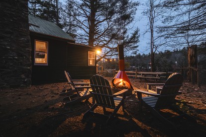 Charming One-Floor Waterfront Cabin with Dock & Fire Pit Near the River | Corinth, New York - Corinth, New York - glamping.directory