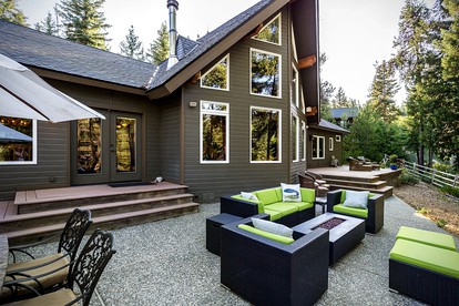 Panoramic Views of the Chiwawa River from a Luxury Cabin Porch with Private Hot-Tub in Leavenworth - Leavenworth, Washington - glamping.directory