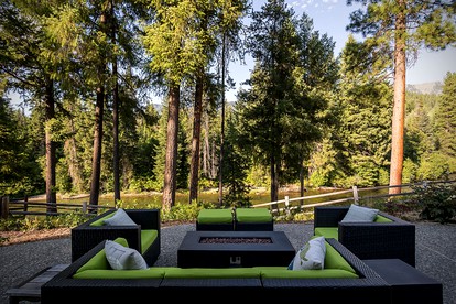 Panoramic Views of the Chiwawa River from a Luxury Cabin Porch with Private Hot-Tub in Leavenworth - Leavenworth, Washington - glamping.directory