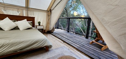 Incredible Modern Tented Cabin with Tiny Deck Surrounded by Nature in California - Fallbrook, California - glamping.directory