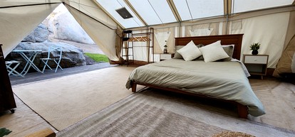 Incredible Modern Tented Cabin with Tiny Deck Surrounded by Nature in California - Fallbrook, California - glamping.directory