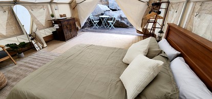 Incredible Modern Tented Cabin with Tiny Deck Surrounded by Nature in California - Fallbrook, California - glamping.directory