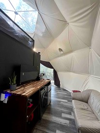 Unplug and Unwind in a Modern Dome with Firelight Evenings and Starry Skies in Traphill, North Carolina - Traphill, North Carolina - glamping.directory