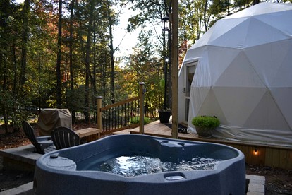 Unplug and Unwind in a Modern Dome with Firelight Evenings and Starry Skies in Traphill, North Carolina - Traphill, North Carolina - glamping.directory