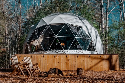 Unplug and Unwind in a Modern Dome with Firelight Evenings and Starry Skies in Traphill, North Carolina - glamping.directory