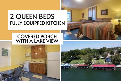 One-Room Cabin Rental with Large Porch and Lake Views in Texas Hill Country - Kingsland, Texas - glamping.directory