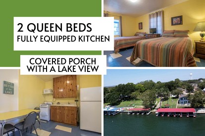 One-Room Cabin Rental with Large Porch and Lake Views in Texas Hill Country - Kingsland, Texas - glamping.directory