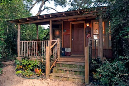 Secluded Cabin Rental with Jacuzzi for Romantic Weekend Getaway near Austin, Texas - glamping.directory