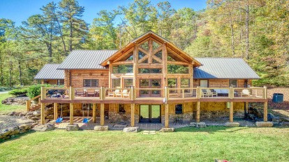 Luxury Log Cabin with Movie Room & Firepit near Sylva, North Carolina - glamping.directory