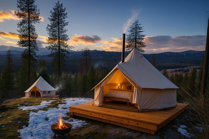 Peaceful Glamping Retreat with Mountain Views & Starry Nights in Sandpoint, Idaho - Sandpoint, Idaho - glamping.directory