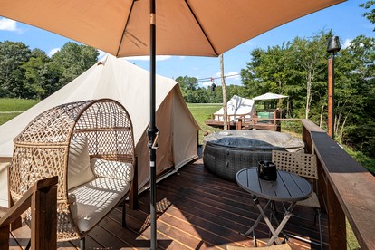 Gorgeous Bell Tent for a Romantic Glamping Escape Surrounded by Nature in Silver Point, Tennessee - glamping.directory
