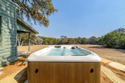 Efficiency-Style Cabin with Spa Lovely for a Couples Escape in Hunt, Texas - Hunt, Texas - glamping.directory