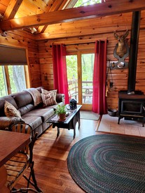 Charming Creekside Log Cabin with Wood Burning Stove Overlooking the Neshannock Creek, Western PA - Volant, Pennsylvania - glamping.directory