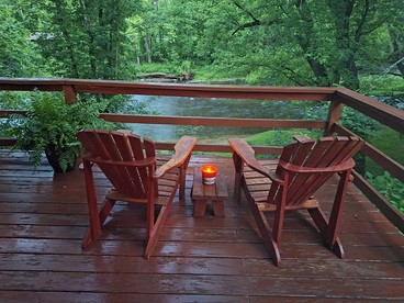 Charming Creekside Log Cabin with Wood Burning Stove Overlooking the Neshannock Creek, Western PA - Volant, Pennsylvania - glamping.directory