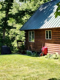 Charming Creekside Log Cabin with Wood Burning Stove Overlooking the Neshannock Creek, Western PA - Volant, Pennsylvania - glamping.directory
