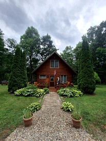 Charming Creekside Log Cabin with Wood Burning Stove Overlooking the Neshannock Creek, Western PA - glamping.directory