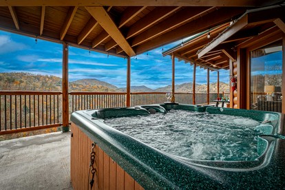Stunning Smoky Mountain Log Cabin with 270° Views, Luxury Amenities & Hot Tub near Gatlinburg, TN - Sevierville, Tennessee - glamping.directory