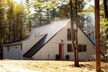 Cozy A-Frame Cabin with Hot Tub & Sauna near Stratton Mountain, Vermont - Jamaica, Vermont - glamping.directory