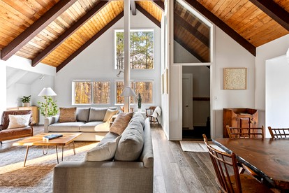 Cozy A-Frame Cabin with Hot Tub & Sauna near Stratton Mountain, Vermont - glamping.directory