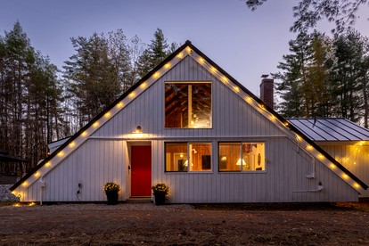 Cozy A-Frame Cabin with Hot Tub & Sauna near Stratton Mountain, Vermont - Jamaica, Vermont - glamping.directory