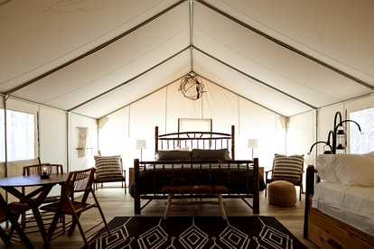 Amazing Tented Cabin Nestled Amongst the Trees for a Peaceful Glamping Getaway near Madison, Ohio - glamping.directory