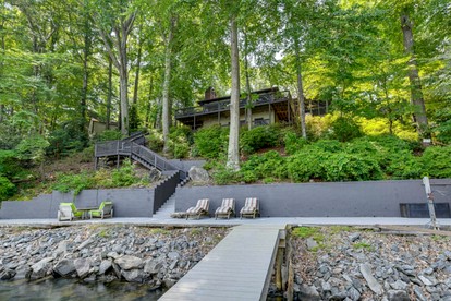 Architectural Lakefront Luxury Retreat with Private Dock near Lake Norman State Park, North Carolina - Sherrills Ford, North Carolina - glamping.directory