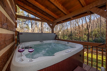 Rustic-Chic Tennessee Glamping Hideaway with Hot Tub in Cosby - Cosby, Tennessee - glamping.directory