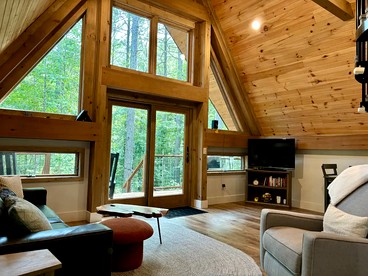 Stylish Dog-Friendly A-Frame Retreat with Deck & Fire Pit in Dahlonega, Georgia - Dahlonega, Georgia - glamping.directory