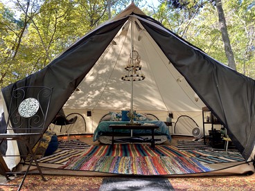 Beautiful Bell Tent Rental near Kansas City for Glamping in Missouri - glamping.directory