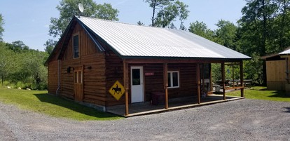 Simple and Spacious Log Cabin Rental on Working Ranch in Adirondacks - Brantingham, New York - glamping.directory