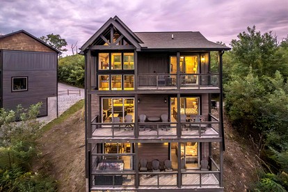 Scenic Smoky Mountain Cabin with Theater & Game Room near Gatlinburg, Tennessee - glamping.directory