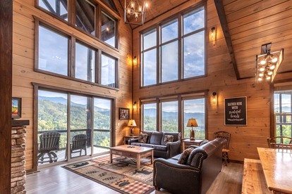 Scenic Smoky Mountain Cabin with Theater & Game Room near Gatlinburg, Tennessee - Gatlinburg, Tennessee - glamping.directory