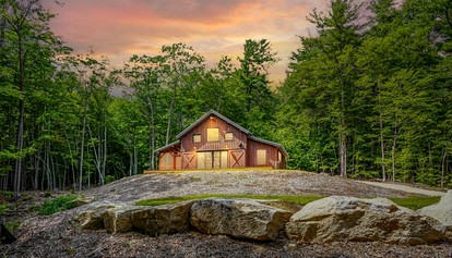 Spectacular Modern Barn Nestled in the Trees in Bridgton, Maine - glamping.directory