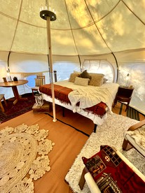 Beautiful Cozy Bell Tent with Equipped Private Yard and Outdoor Shower in New Jersey - Woodbine, New Jersey - glamping.directory