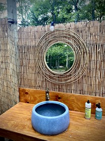 Beautiful Cozy Bell Tent with Equipped Private Yard and Outdoor Shower in New Jersey - Woodbine, New Jersey - glamping.directory