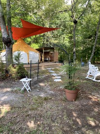 Beautiful Cozy Bell Tent with Equipped Private Yard and Outdoor Shower in New Jersey - Woodbine, New Jersey - glamping.directory