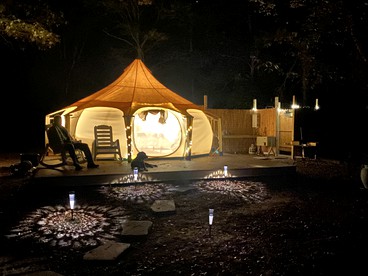 Beautiful Cozy Bell Tent with Equipped Private Yard and Outdoor Shower in New Jersey - Woodbine, New Jersey - glamping.directory
