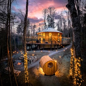 Spectacular Yurt with Breathtaking Outdoor and Indoor Spaces in Vermont - West Dover, Vermont - glamping.directory