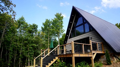 Romantic Escapes in this Stunning A-Frame in North Carolina with Access to a Private Hot Tub and Fire Pit - Dobson, North Carolina - glamping.directory