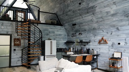 Romantic Escapes in this Stunning A-Frame in North Carolina with Access to a Private Hot Tub and Fire Pit - Dobson, North Carolina - glamping.directory