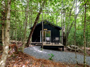 Pisgah Forest Retreat: Cozy Cabin Blending Comfort and Luxury for Glampers, NC - glamping.directory