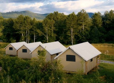 Cozy Canvas Glamping Cabins with Forest Views & Stargazing near Waterfalls in Old Fort, Tennessee - glamping.directory