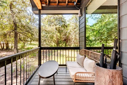 Tranquil Modern Cabin with Friendly Farm Animals & Pond Views Near Cedar Creek, Texas - Cedar Creek, Texas - glamping.directory