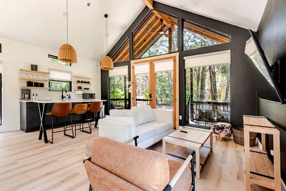 Tranquil Modern Cabin with Friendly Farm Animals & Pond Views Near Cedar Creek, Texas - Cedar Creek, Texas - glamping.directory