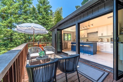 Stylish Riverfront Retreat with Private Dock & Hot Tub near Wineries in Forestville, California - Forestville, California - glamping.directory