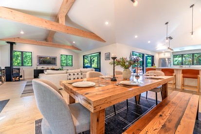 Stylish Riverfront Retreat with Private Dock & Hot Tub near Wineries in Forestville, California - Forestville, California - glamping.directory