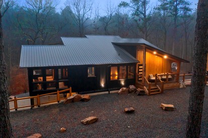 Spacious Modern Cabin with Basketball Court and Sauna in Broken Bow, Oklahoma - Broken Bow, Oklahoma - glamping.directory