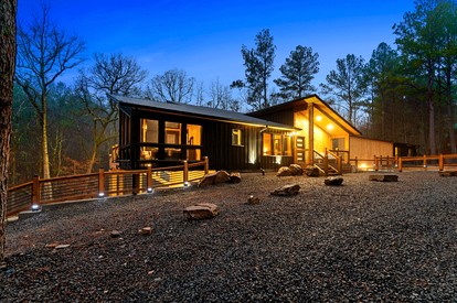 Spacious Modern Cabin with Basketball Court and Sauna in Broken Bow, Oklahoma - Broken Bow, Oklahoma - glamping.directory